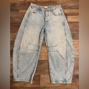 We the free mid rise barrel jeans Aegean